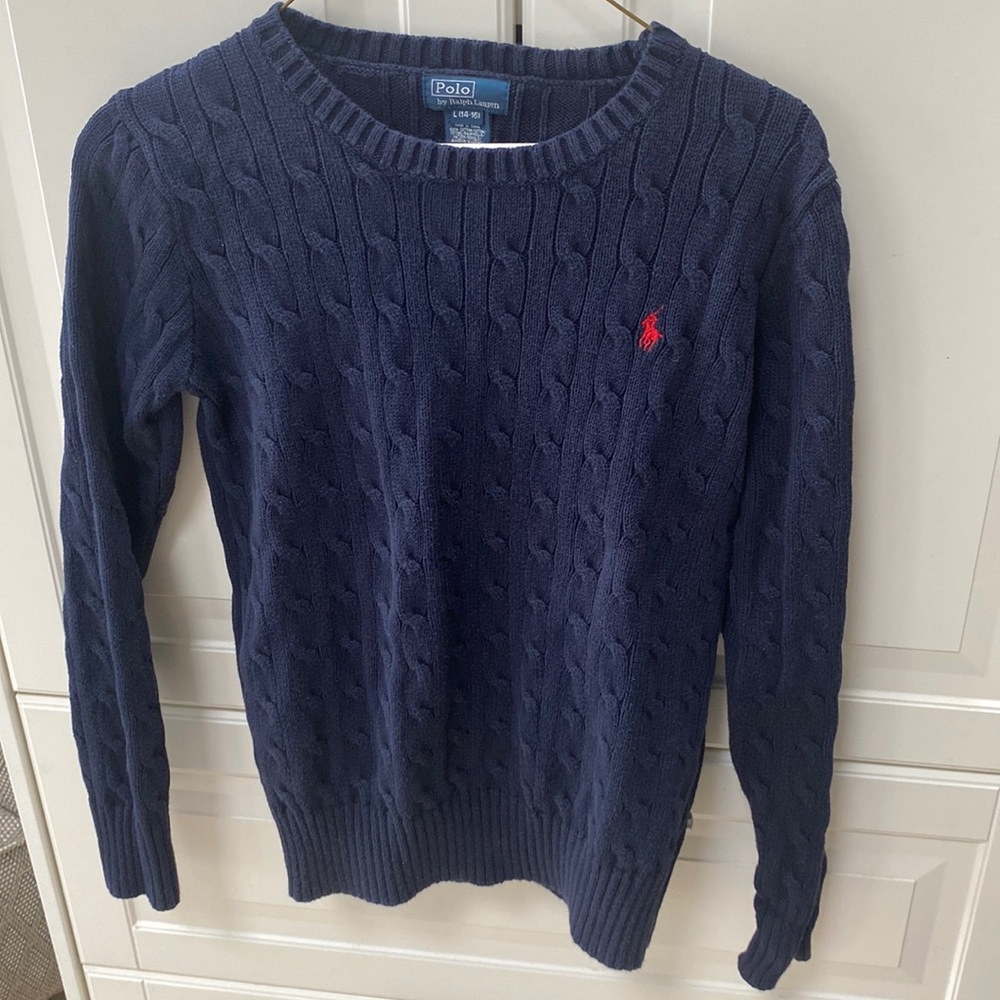 Polo Navy Cable Knot sweater